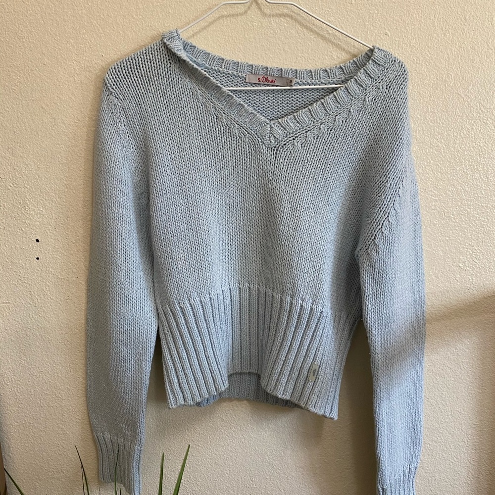 Blue knit sweater